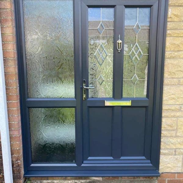 modern front door with side panel Cardiff